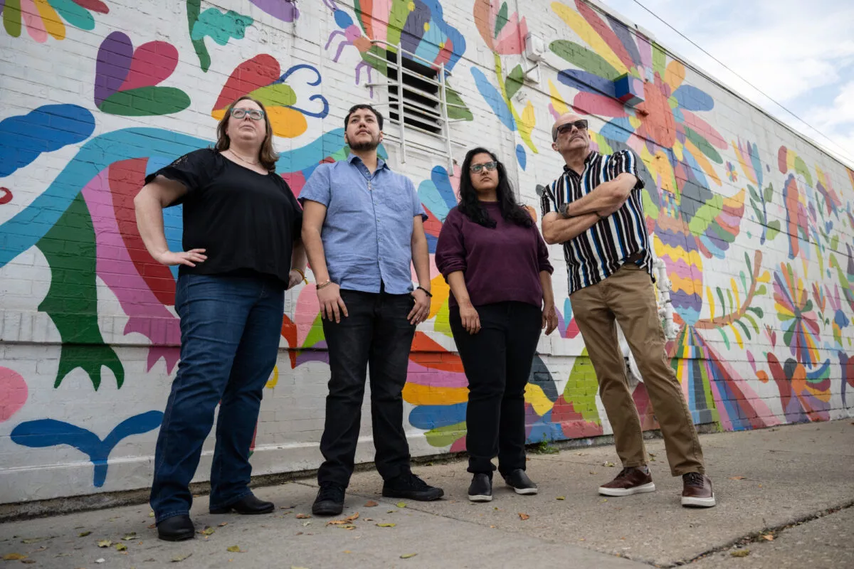 A group of people standing