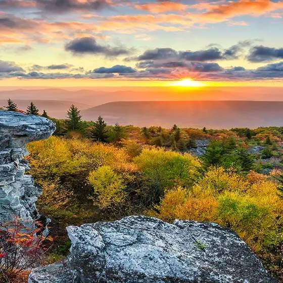 Mountains and plateaus in West Virginia.