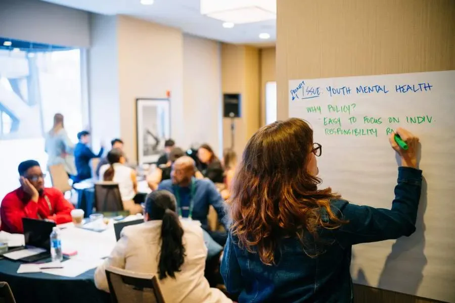 A conference session at the 2024 Open Forum conference, focused on youth mental health.