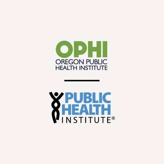 The logos of the Oregon Public Health Institute and Public Health Institute in California.